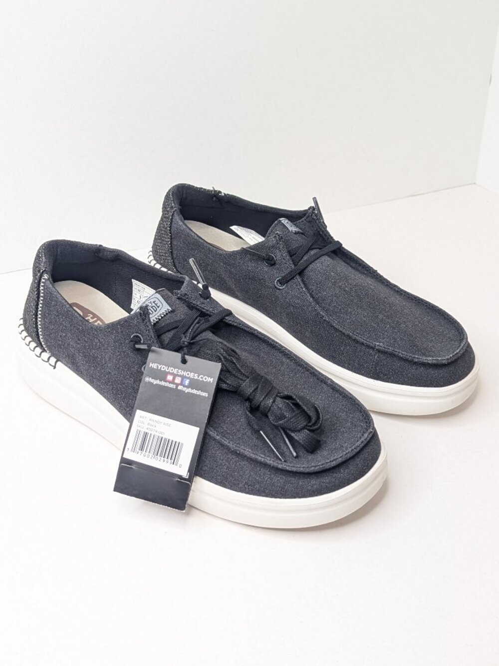Hey Dude Wendy Rise Slip-On Casual Shoes Black Womens 11